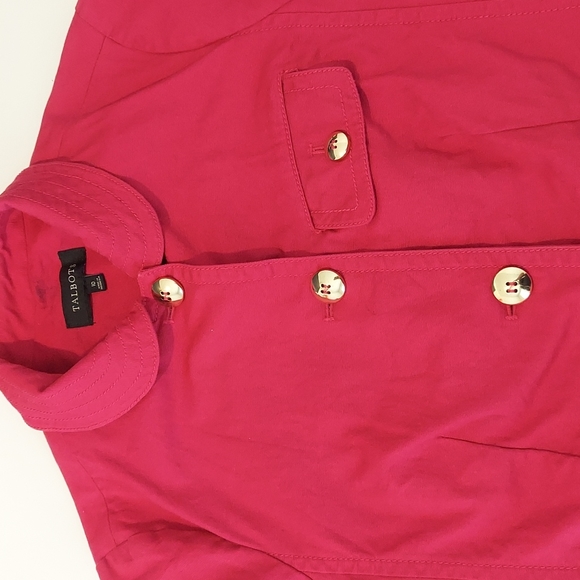 Talbots Pink Cotton Canvas Button Jacket with gold buttons size 10 - Picture 4 of 12